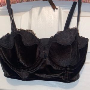 Black velvet bralette